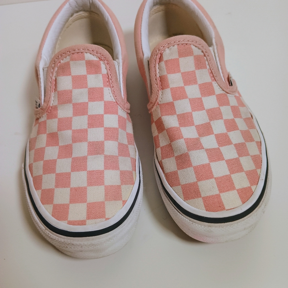Vans Little Kids Classic Slip-On Checkerboard Shoe Pink White - Picture 3 of 10